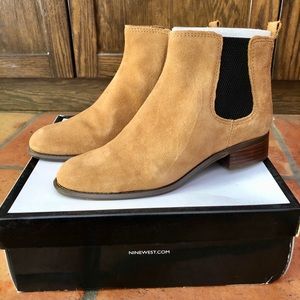 NIB Nine West Jara Tan Suede Chelsea Boot size 8
